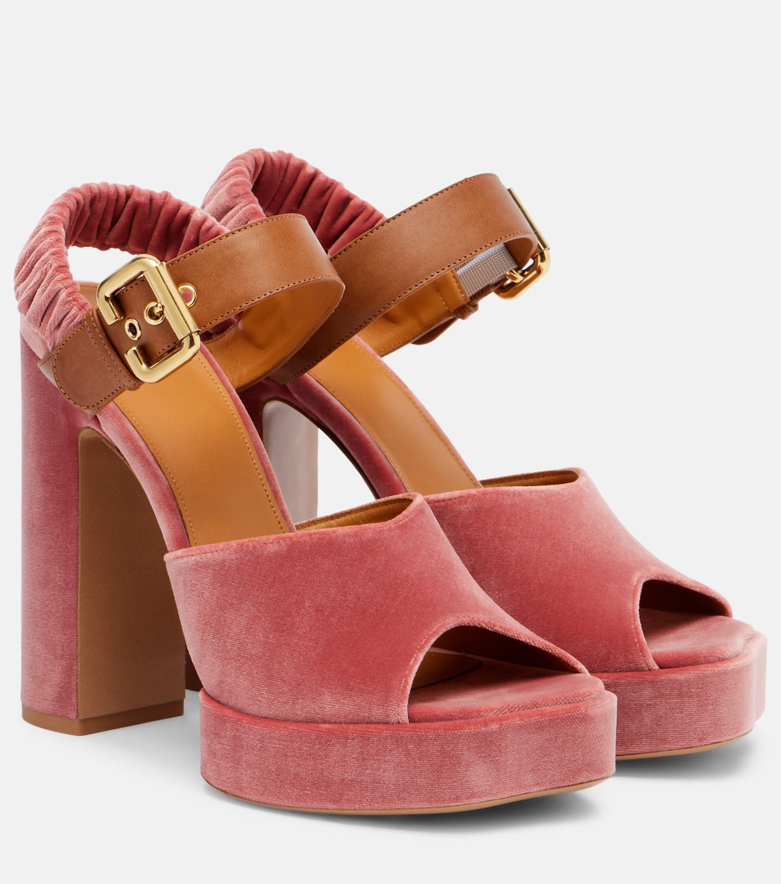 Chloé - Aria 95 velvet platform sandals