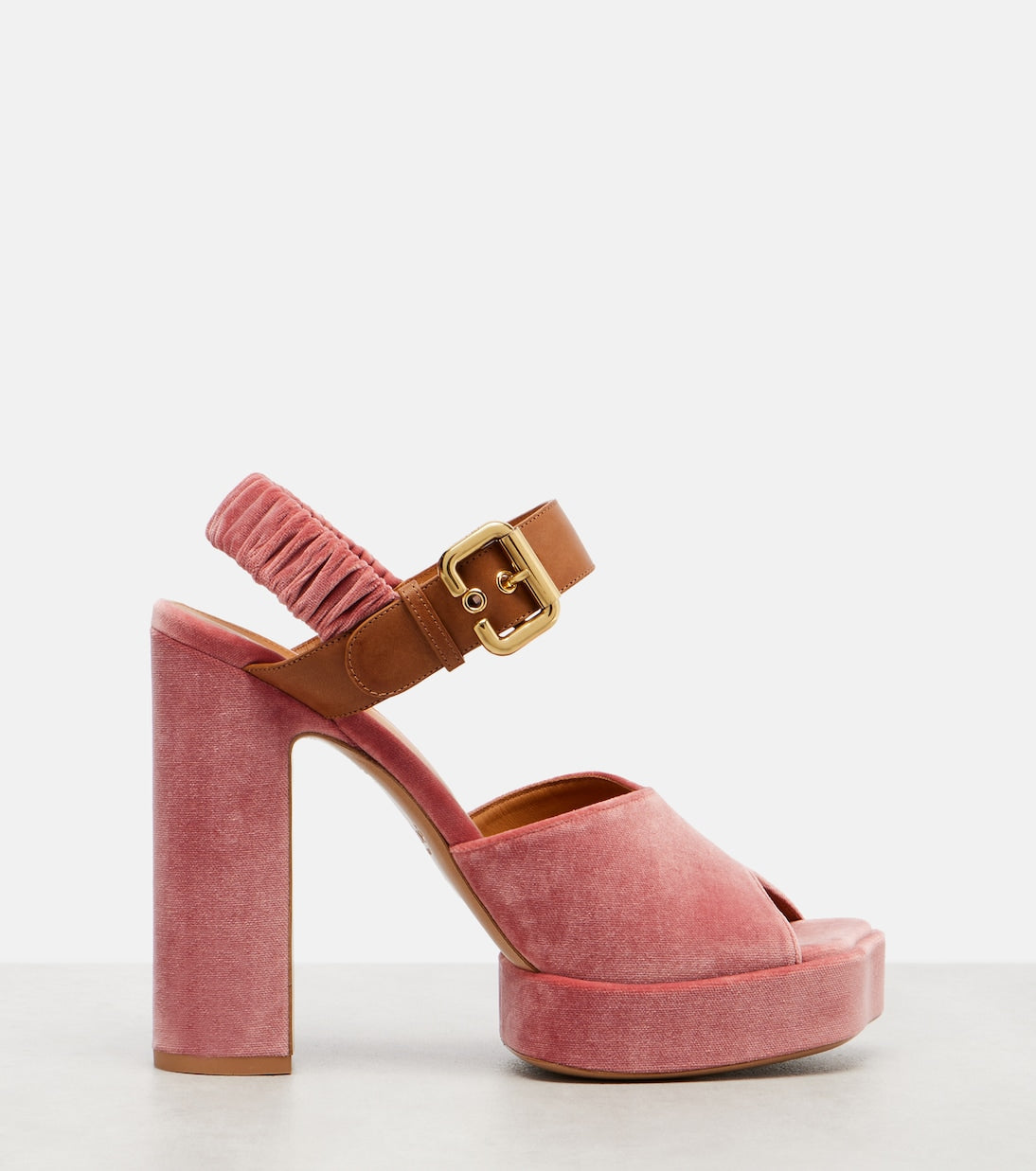 Chloé - Aria 95 velvet platform sandals