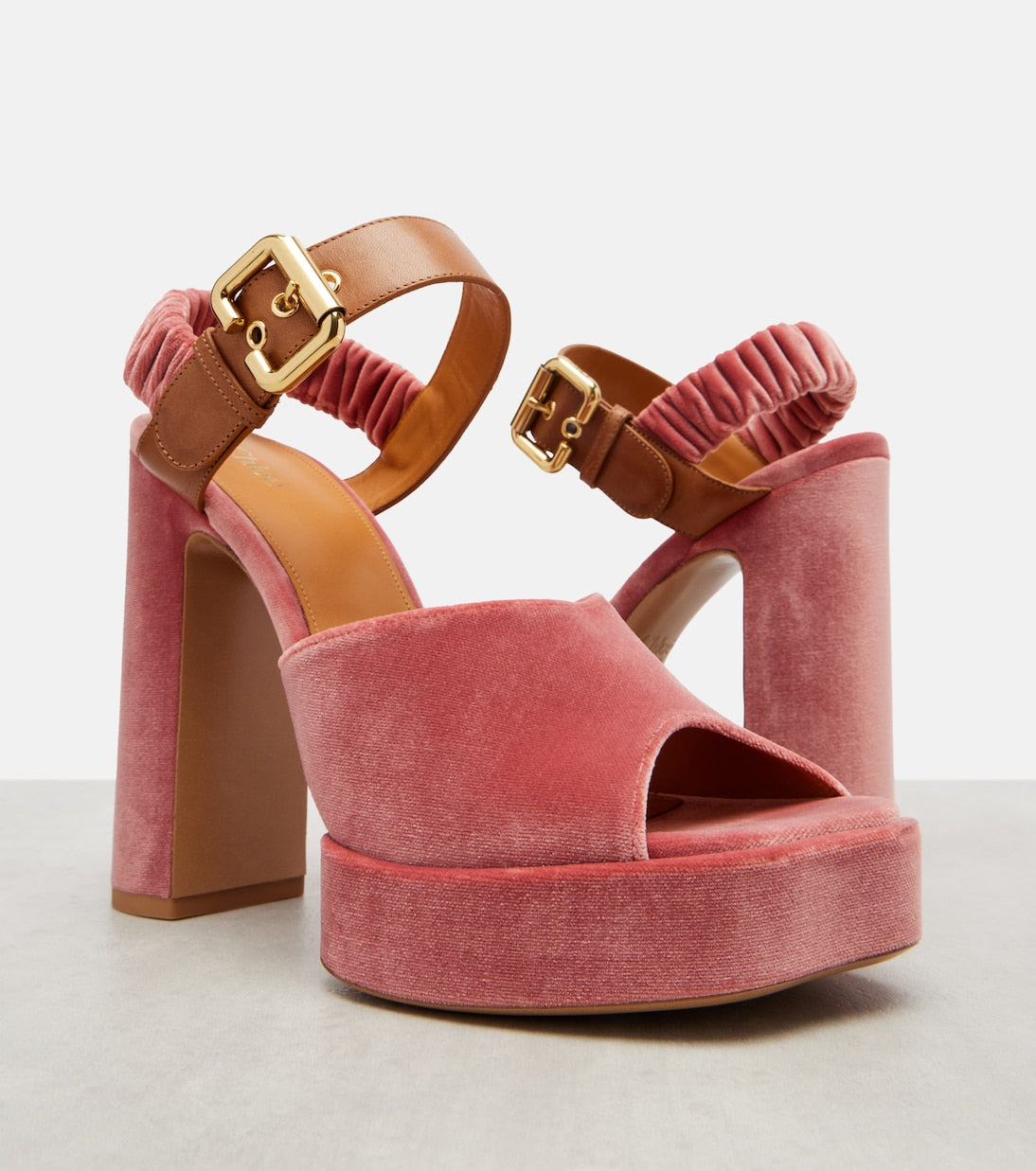 Chloé - Aria 95 velvet platform sandals