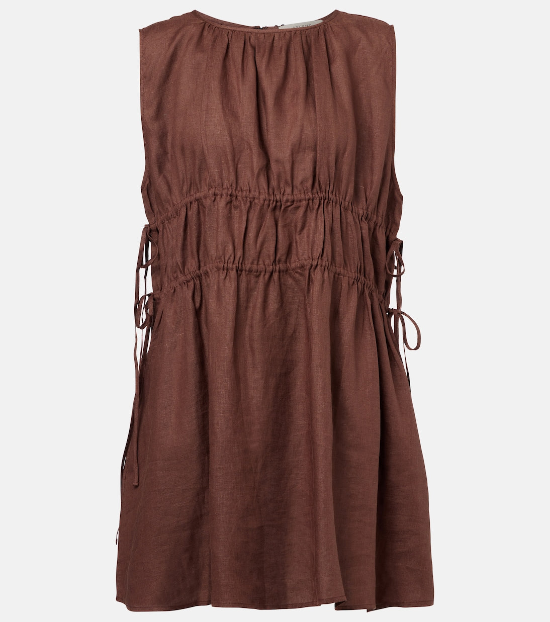 Asceno - Gathered linen minidress