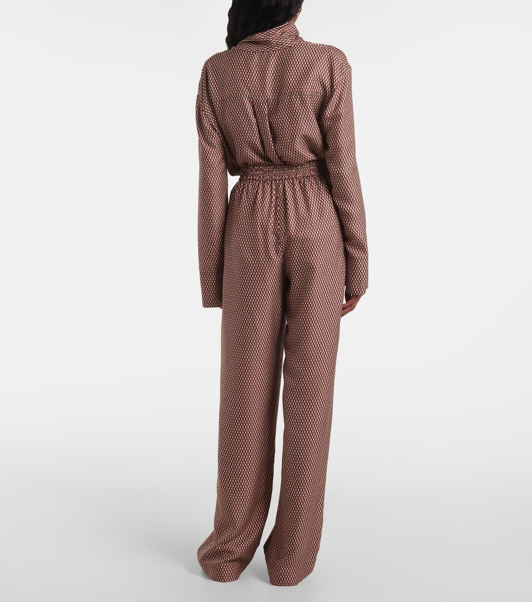 Joseph - Printed high-rise silk straight pants