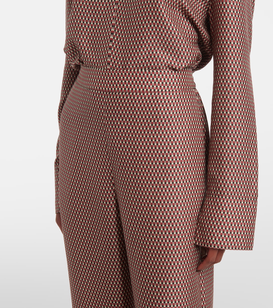 Joseph - Printed high-rise silk straight pants