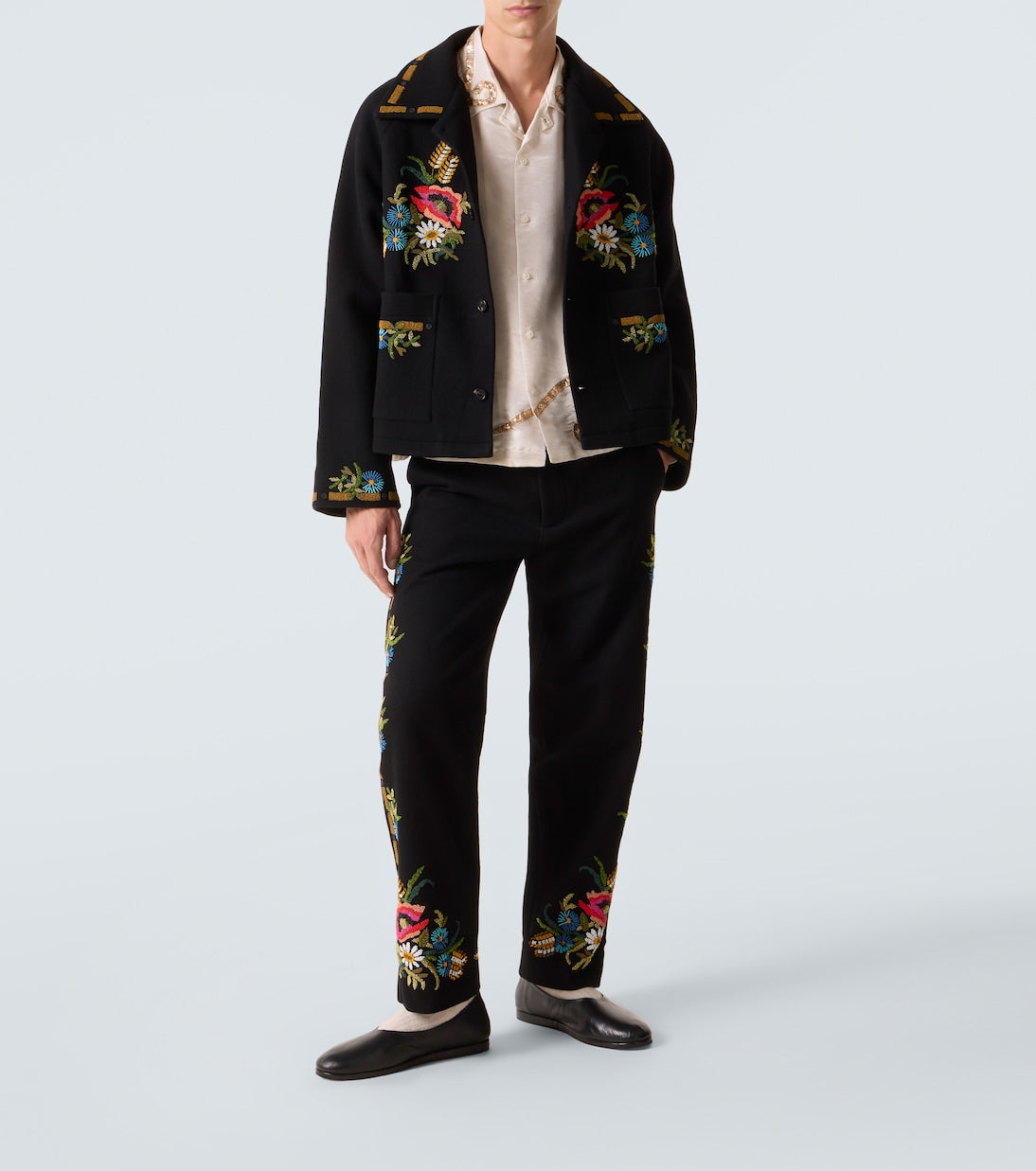 Bode - Beaded Aquitaine embellished wool jacket