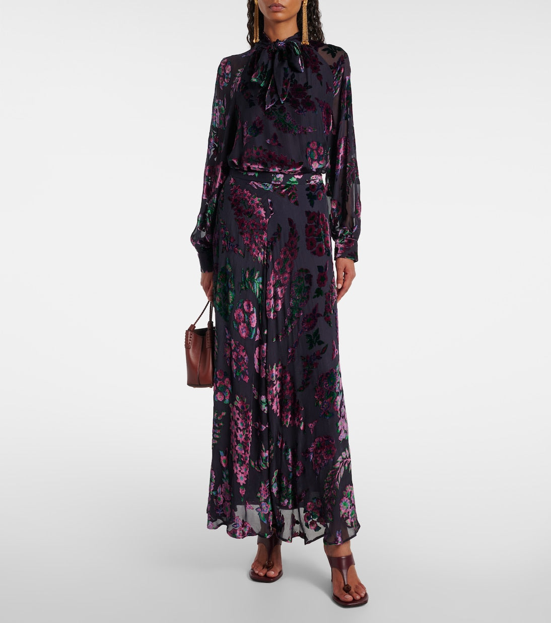 Etro - Printed tie-neck blouse