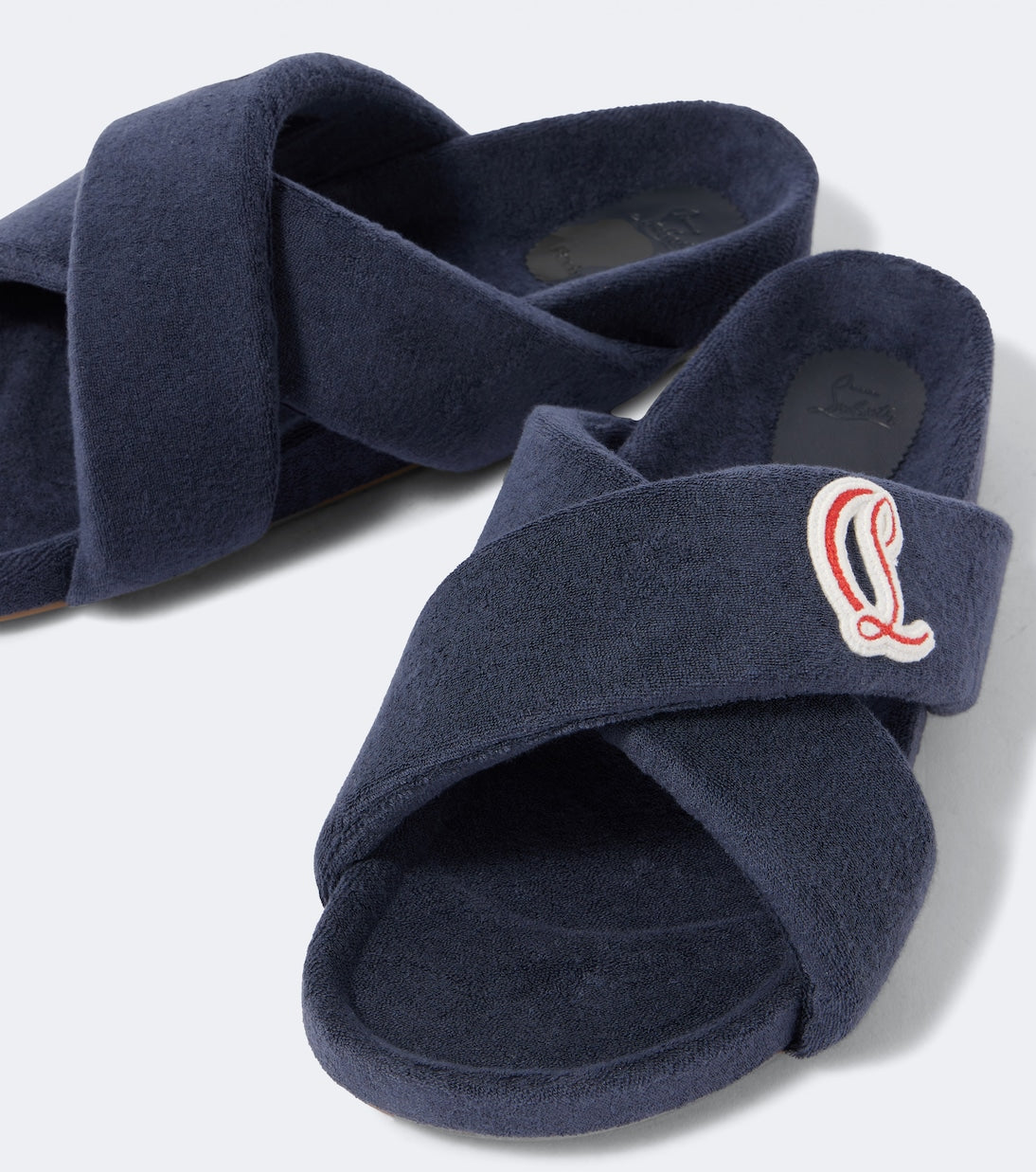 Christian Louboutin - Bizzu embroidered logo slides