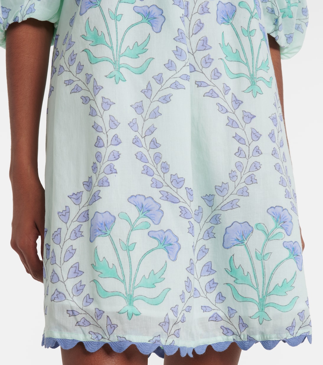 Juliet Dunn - Printed off-shoulder cotton minidress