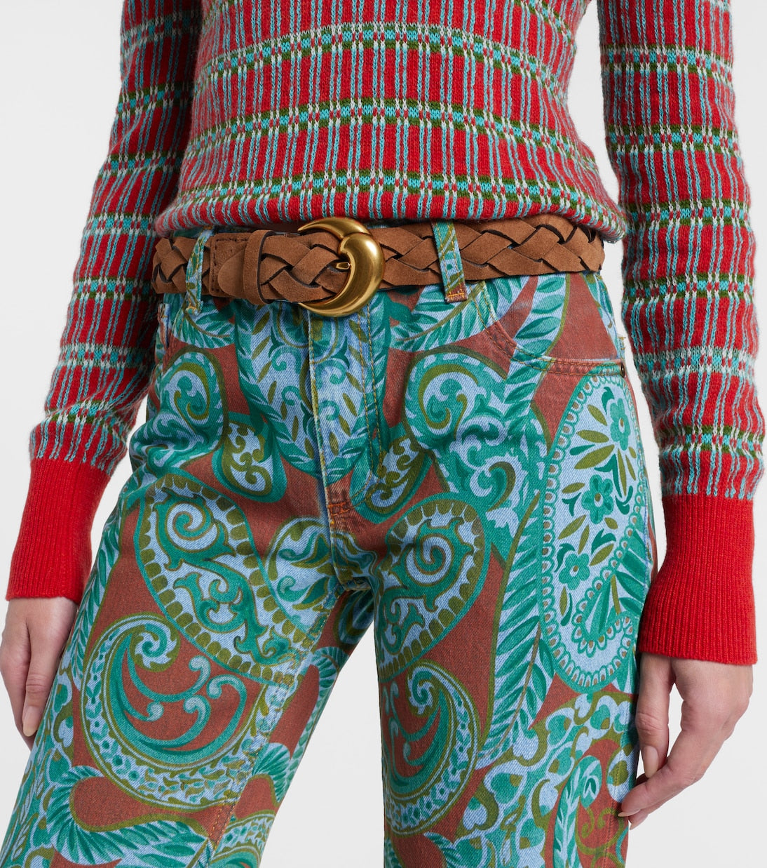 Etro - Braided suede belt