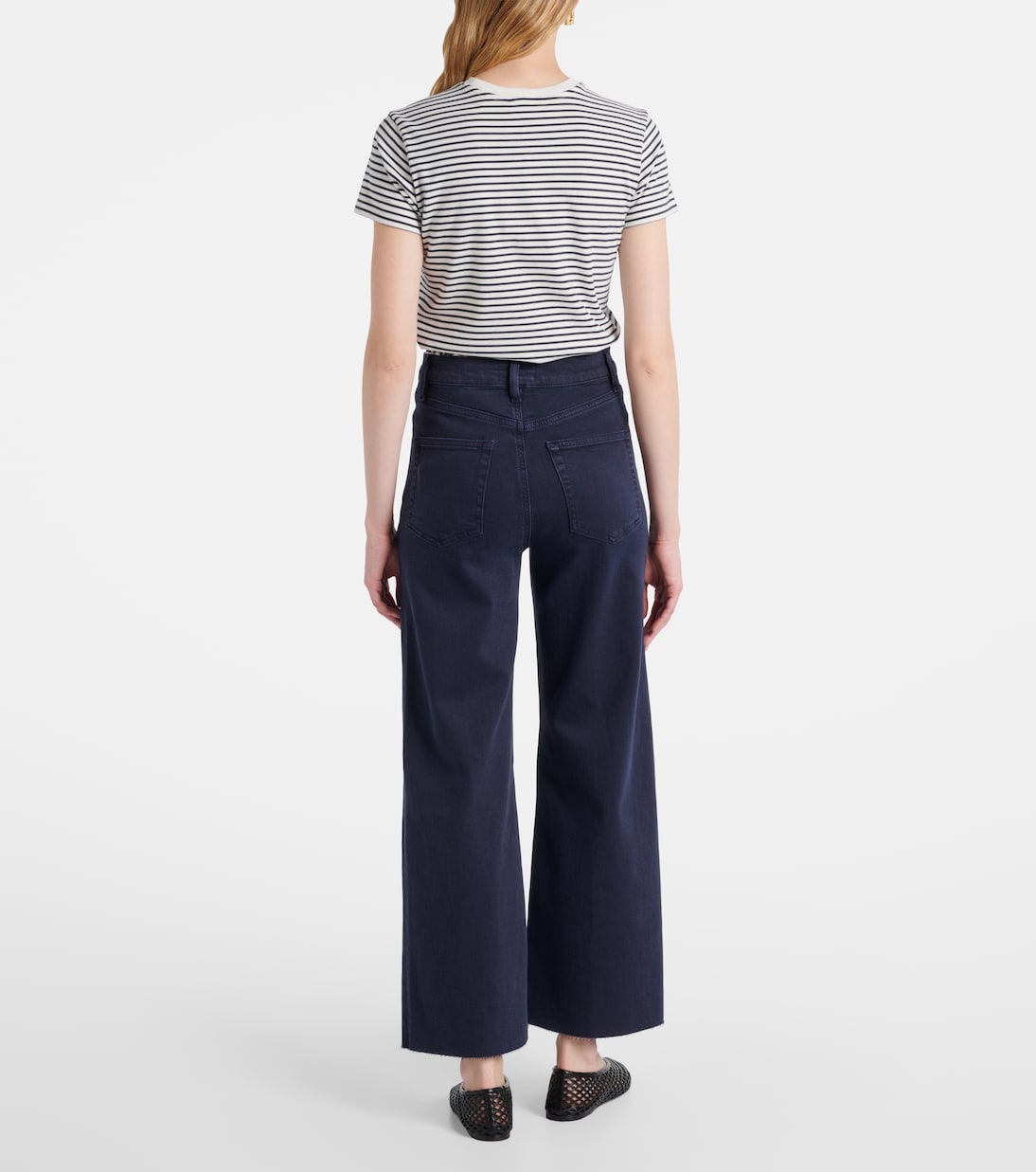 Frame - Anchor high-rise ankle wide-leg jeans