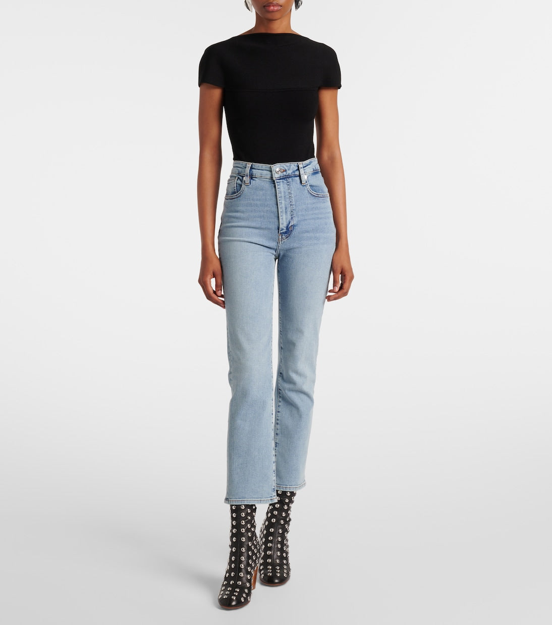 Frame - Pencil Crop high-rise straight jeans