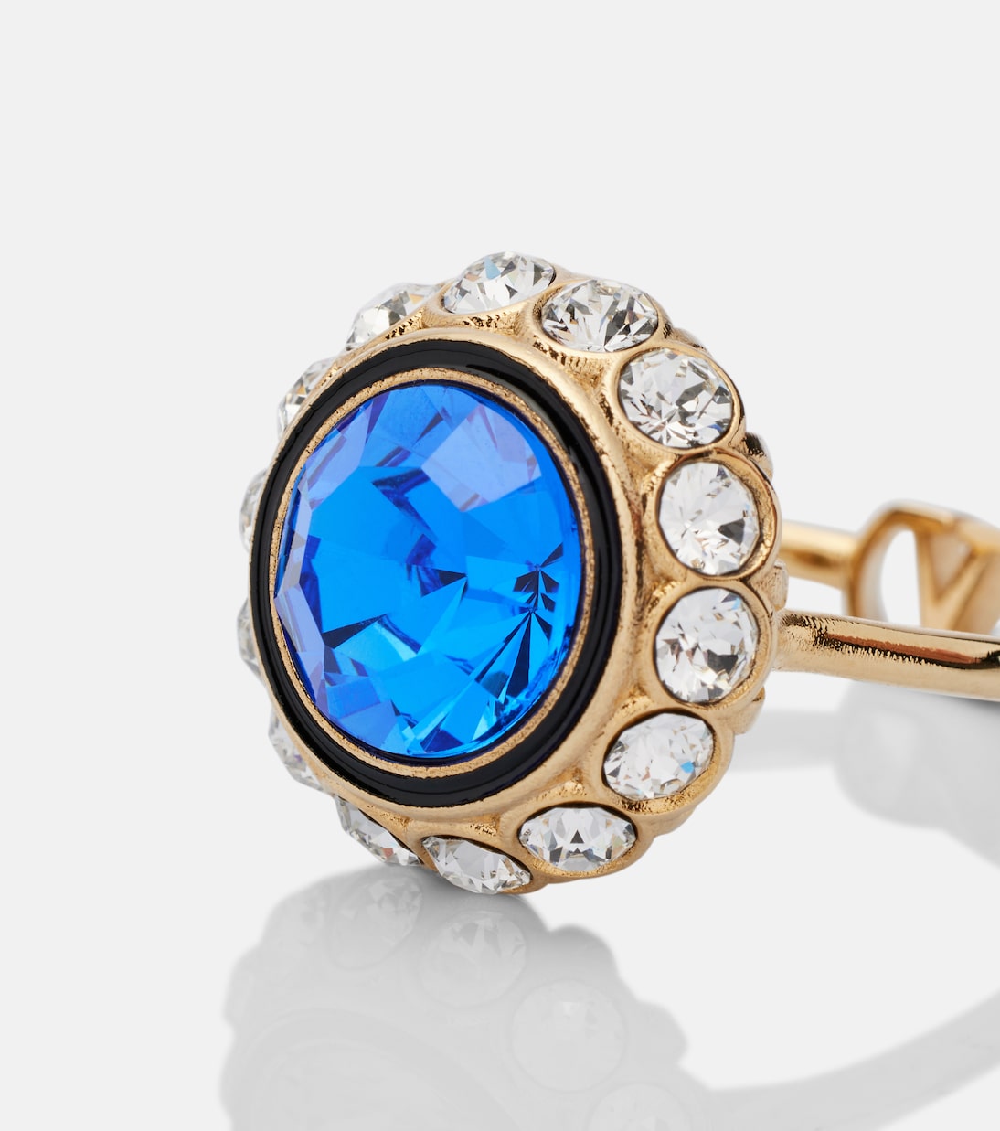 Valentino Garavani - VLogo crystal-embellished ring