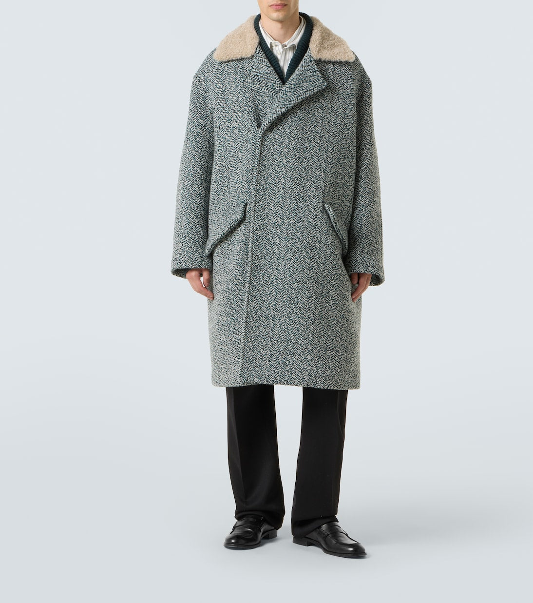 Zegna - Herringbone wool and cashmere coat