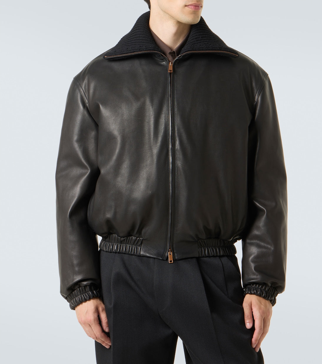 Zegna - Leather bomber jacket