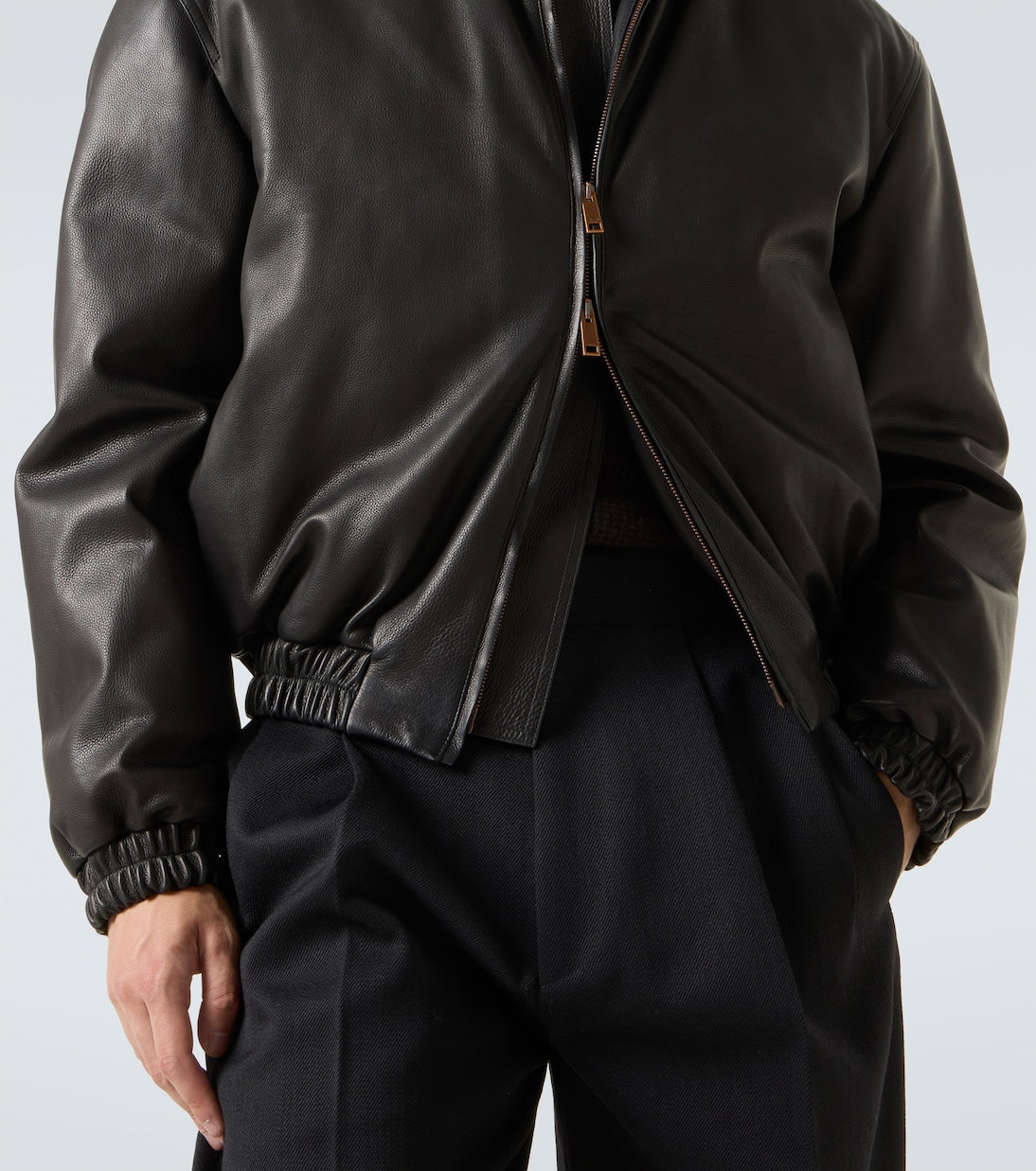 Zegna - Leather bomber jacket