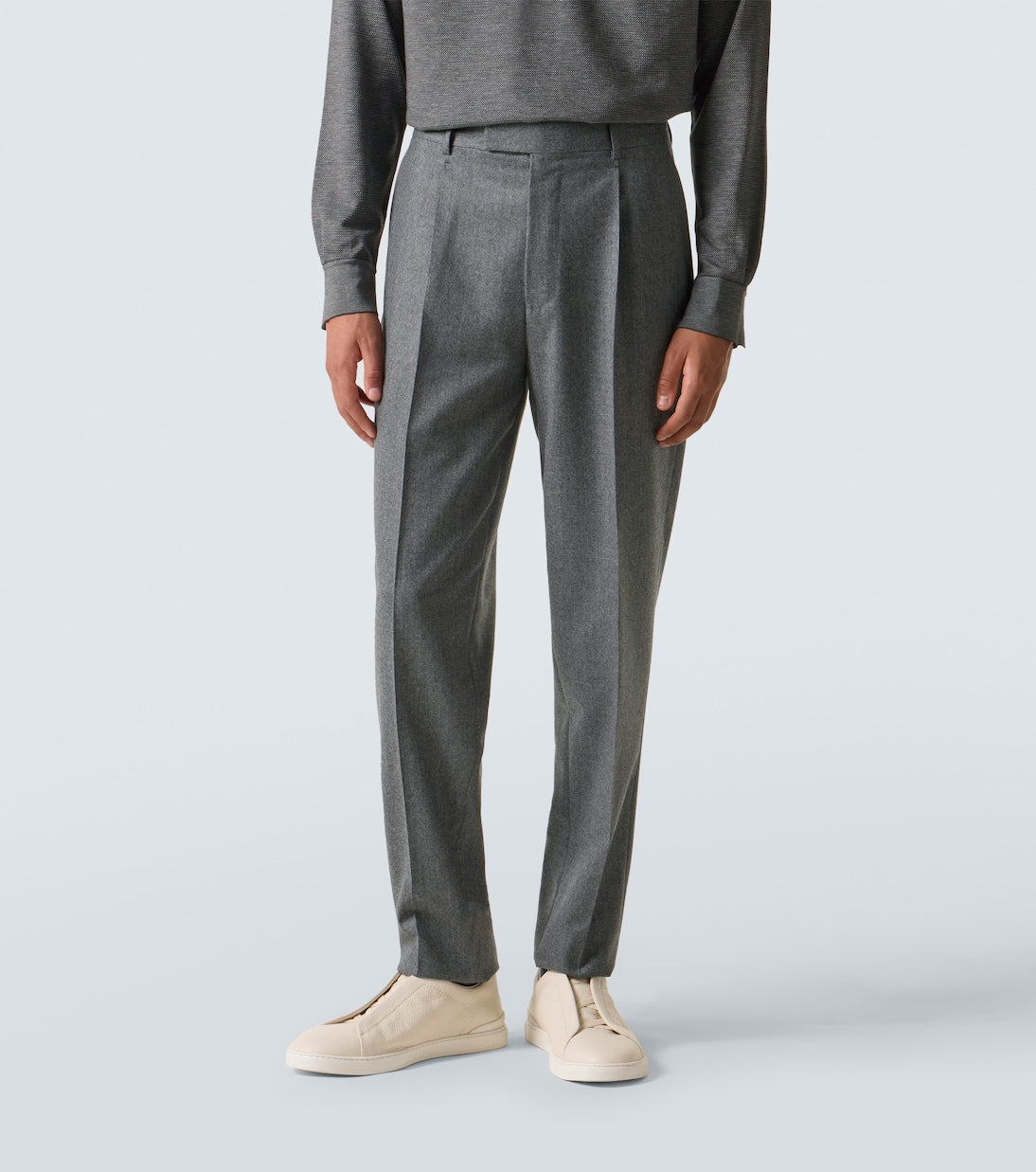 Zegna - Wool flannel straight pants
