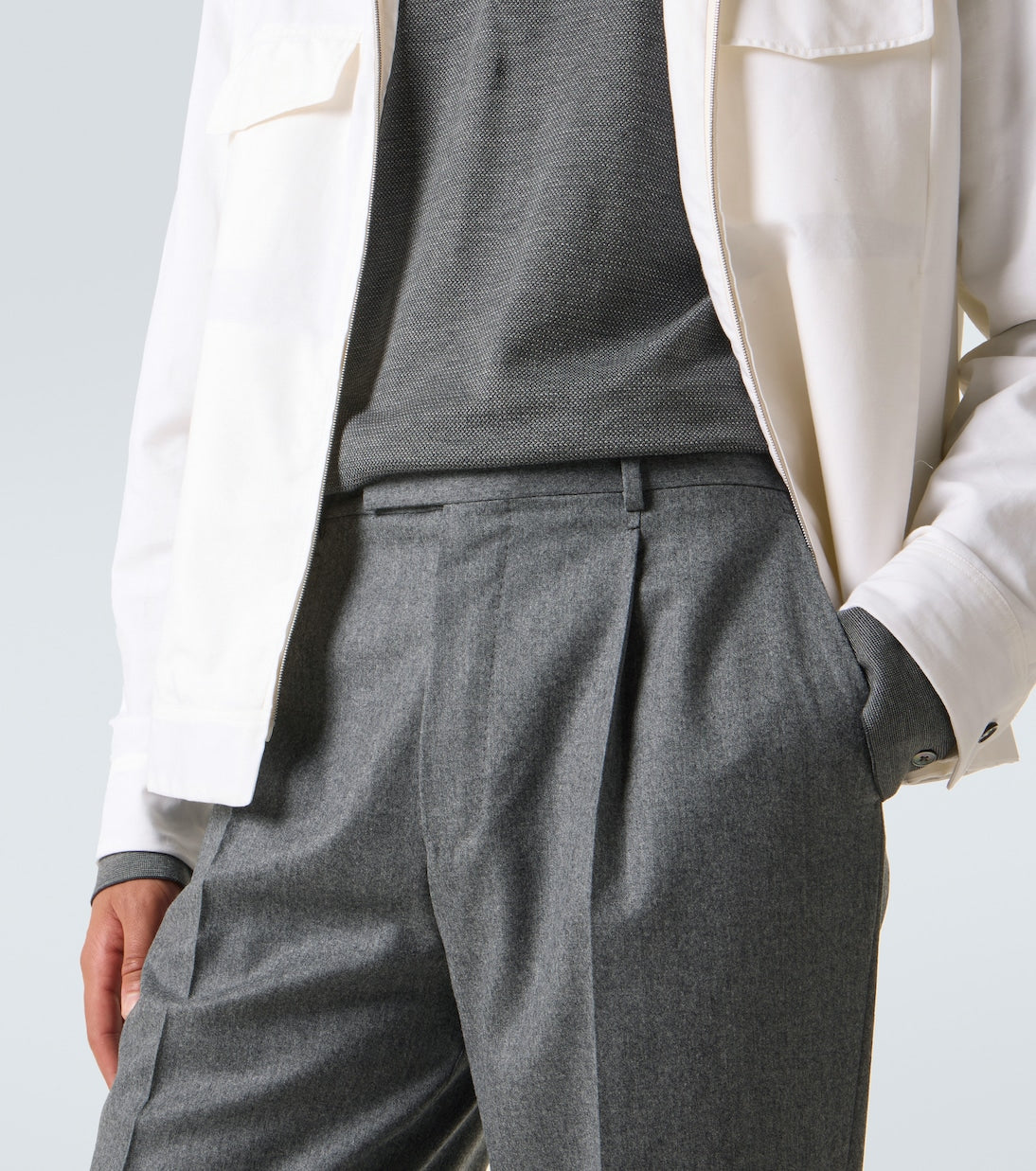Zegna - Wool flannel straight pants