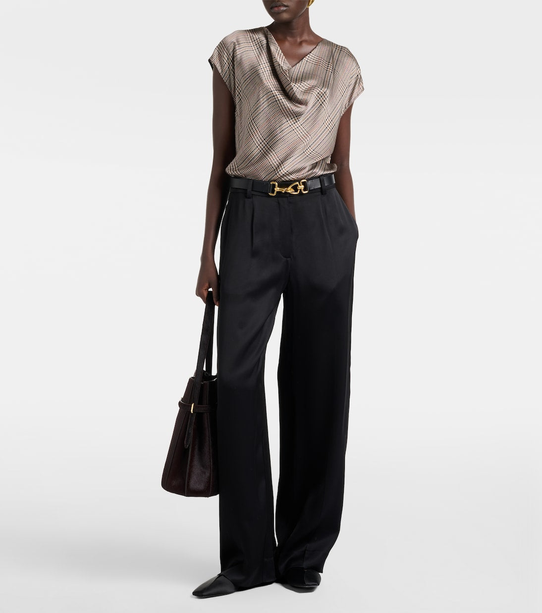 Vince - Houndstooth silk top