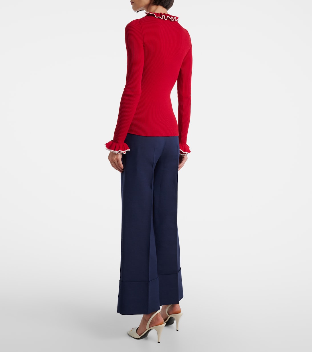 Valentino Garavani - Ruffled virgin wool sweater