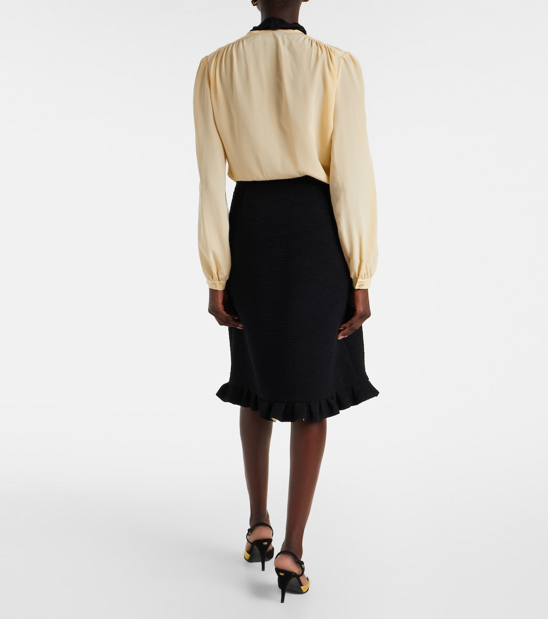 Valentino Garavani - Ruffled wool-blend miniskirt
