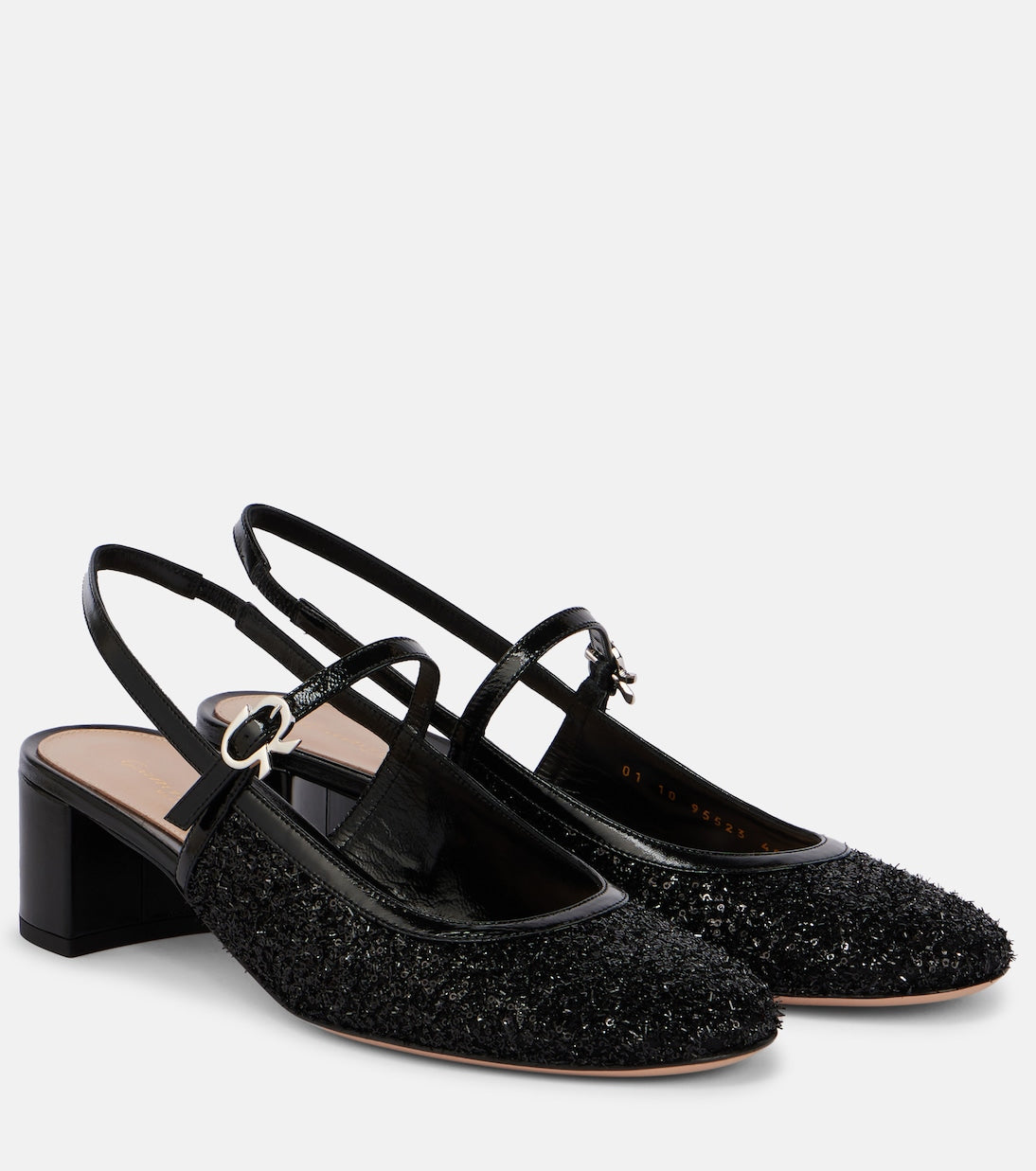 Gianvito Rossi - Leather-trimmed slingback pumps