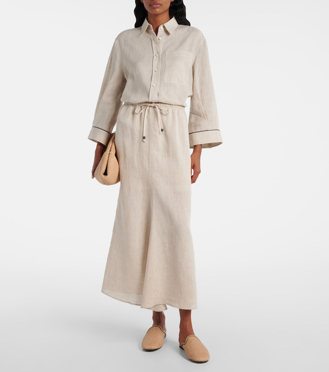 Brunello Cucinelli - Monili raffia mules