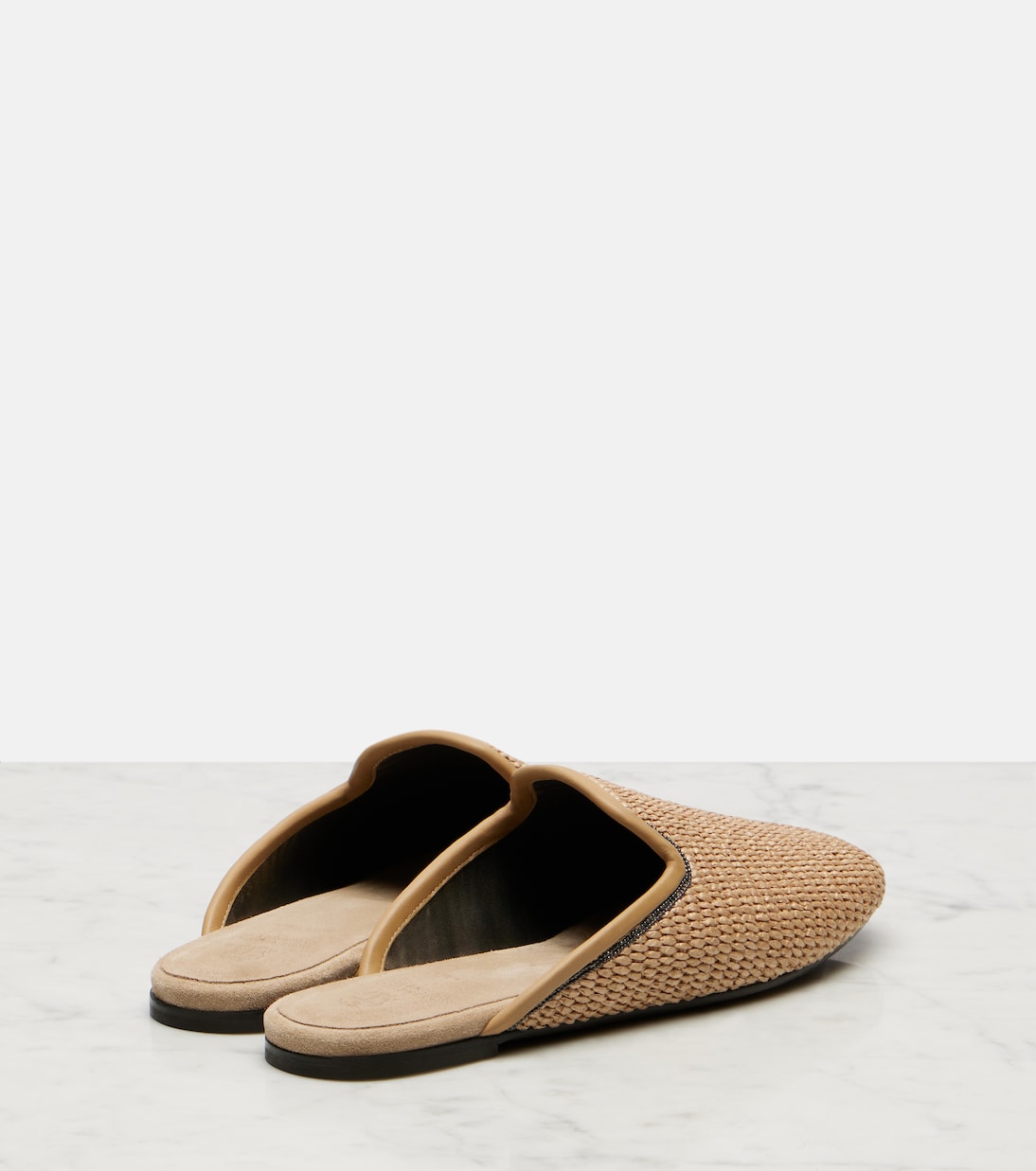 Brunello Cucinelli - Monili raffia mules
