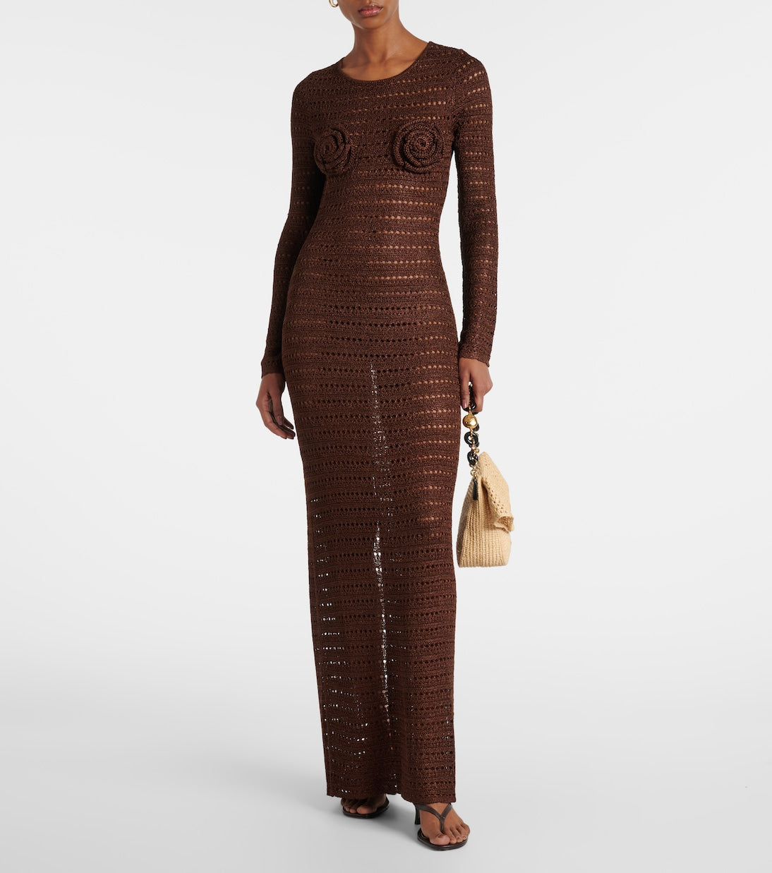Same - Floral-appliqué crochet maxi dress