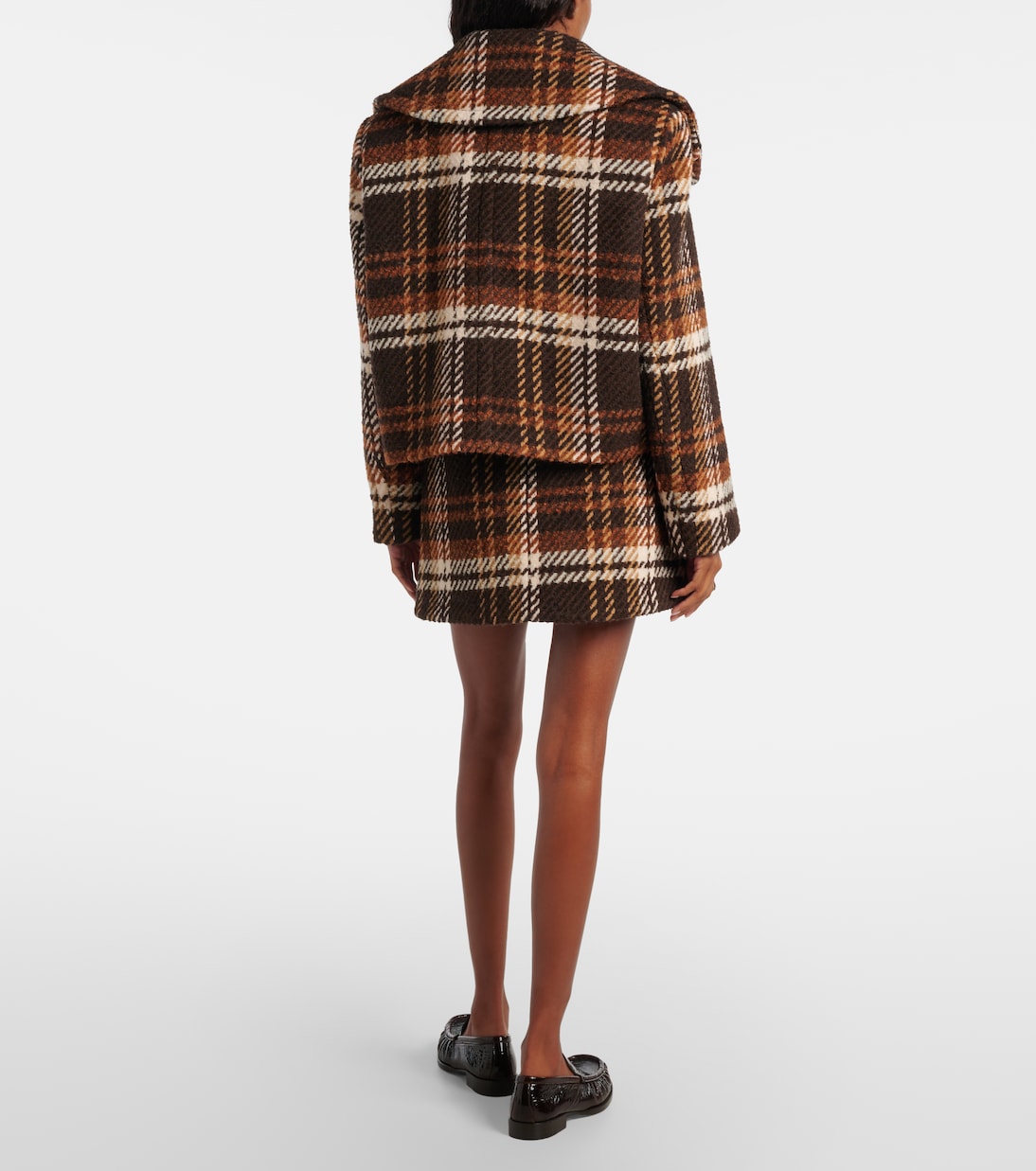 Patou - Checked double-breasted wool-blend jacket