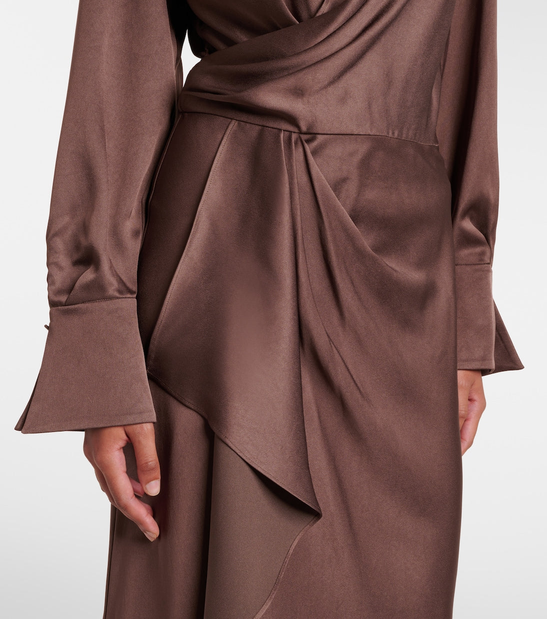 Simkhai - Talita draped satin wrap dress