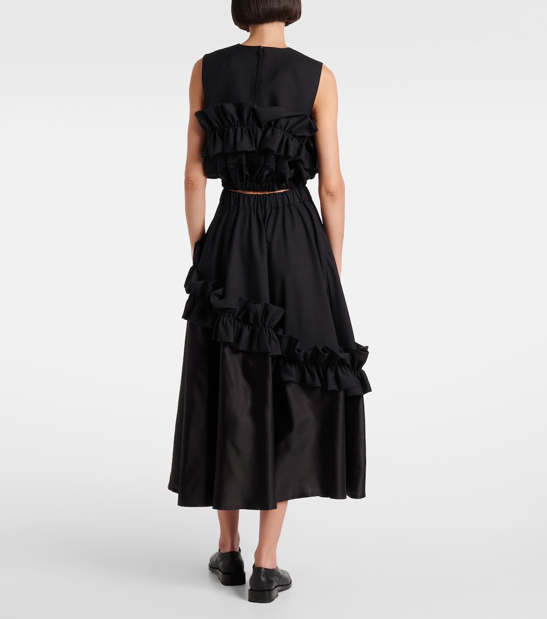 Noir Kei Ninomiya - Ruffled wool top