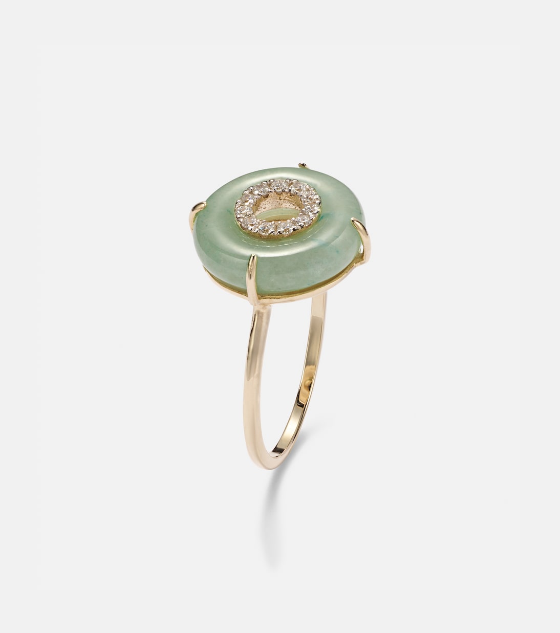 Mateo - 14kt gold ring with jade and diamonds