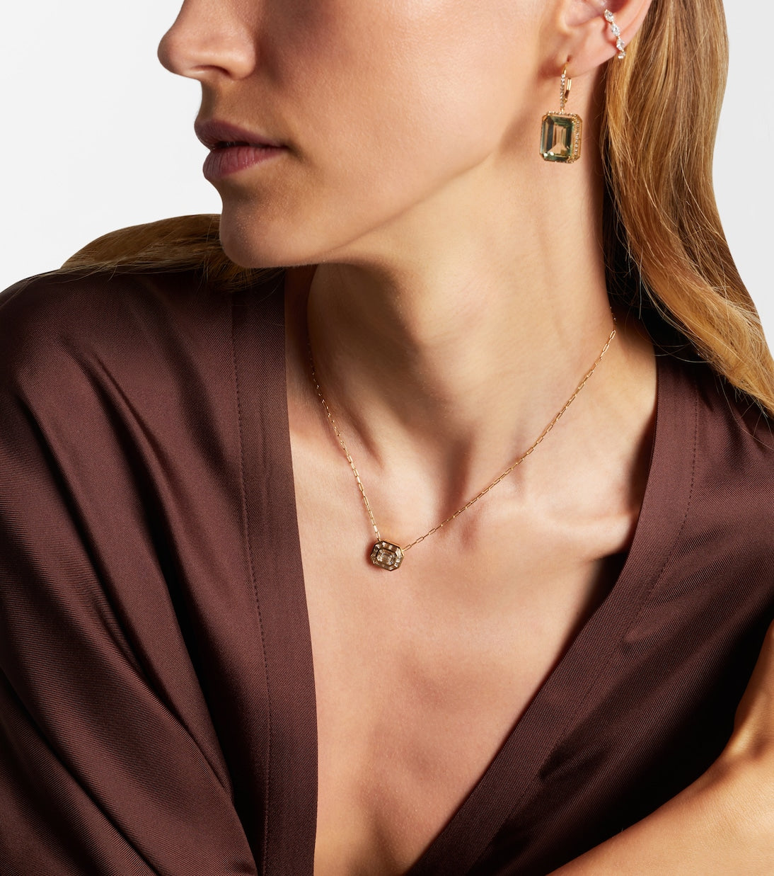 Shay Jewelry - Illusion 18kt gold pendant necklace with diamonds
