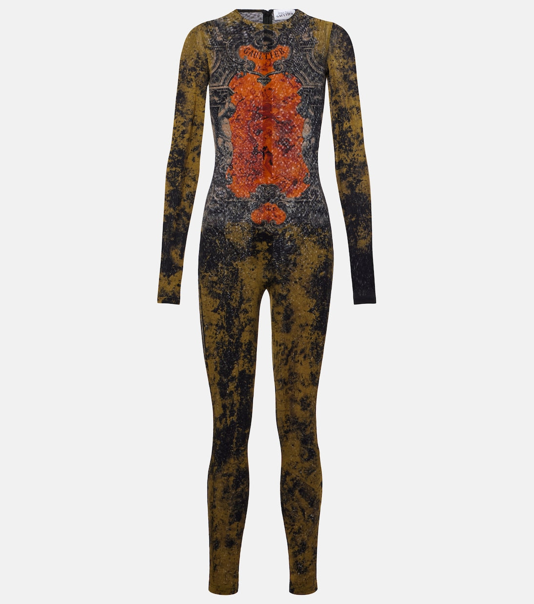 Jean Paul Gaultier - Médallion printed mesh catsuit