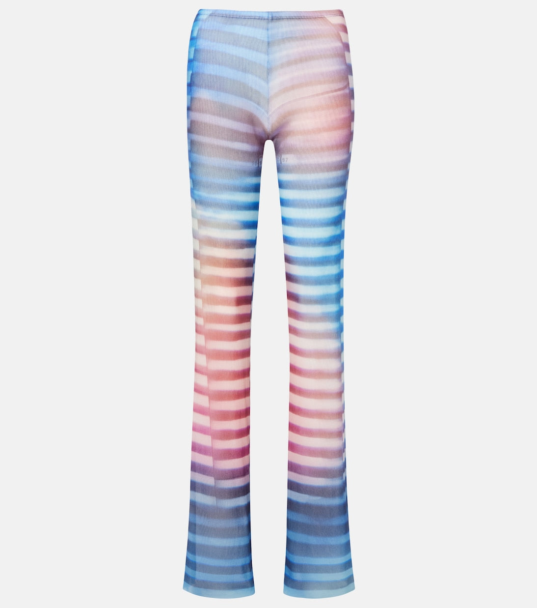 Jean Paul Gaultier - Printed striped mesh flared pants