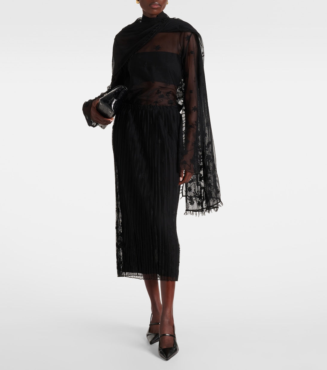 Toteme - Embroidered tulle blouse