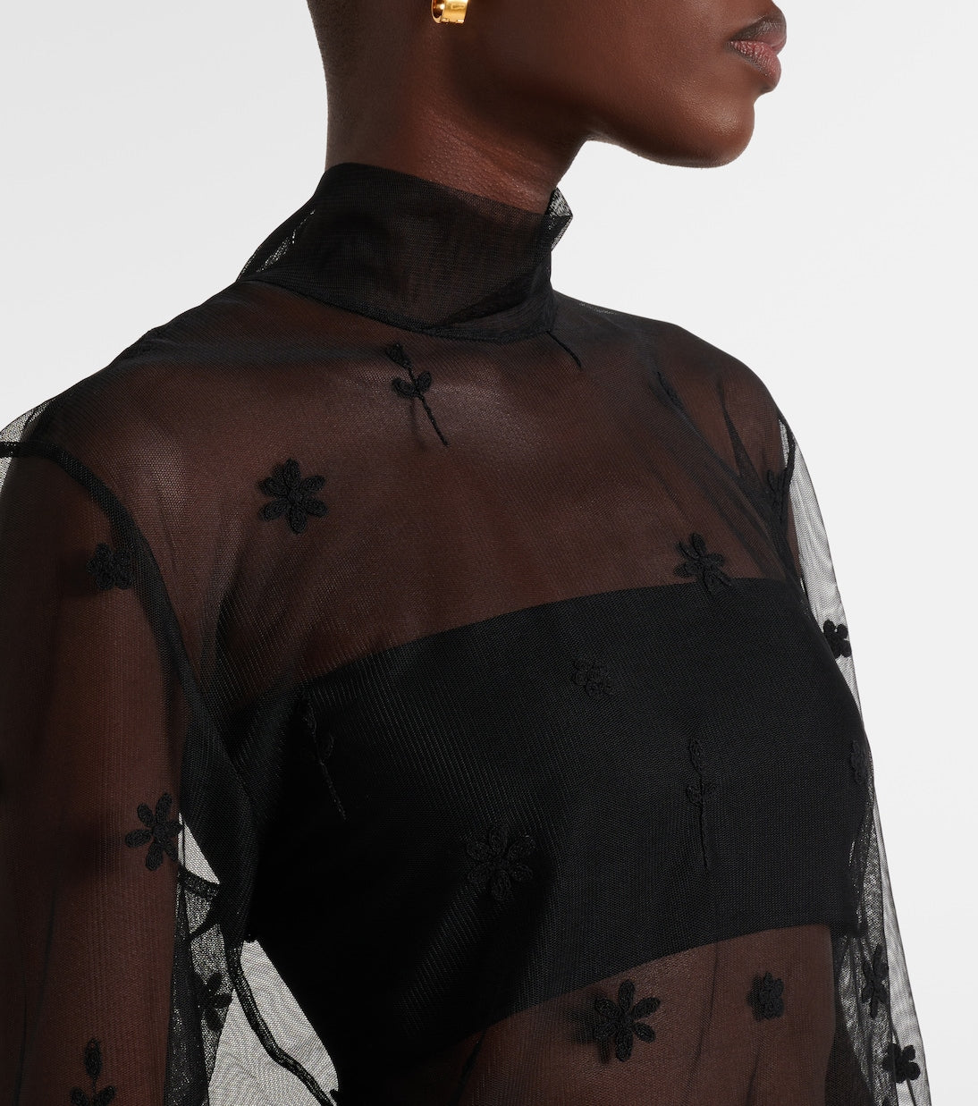 Toteme - Embroidered tulle blouse