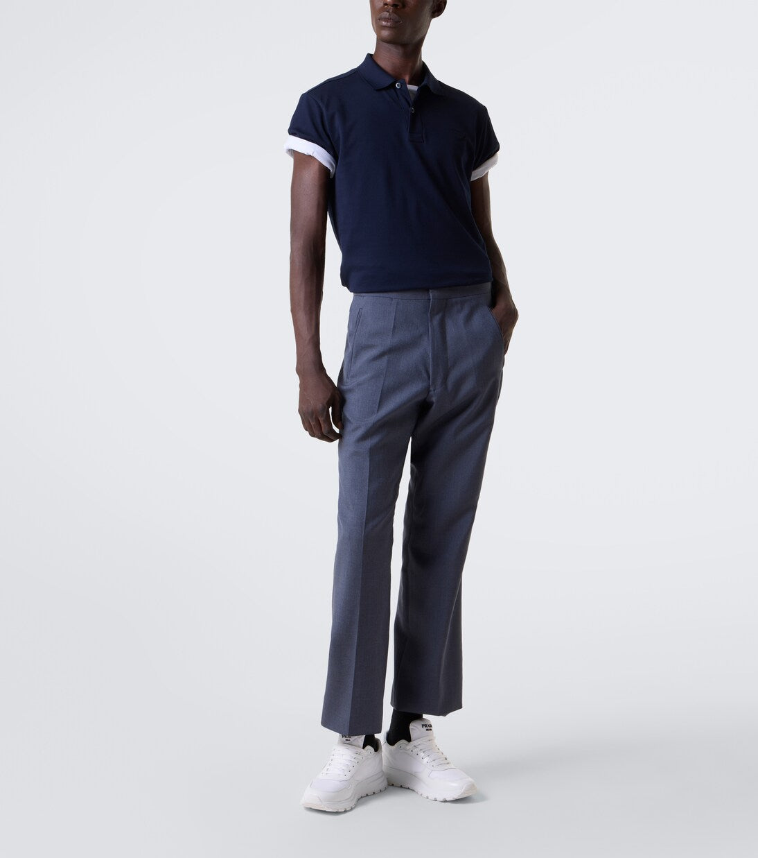 Prada - Re-Nylon and leather sneakers