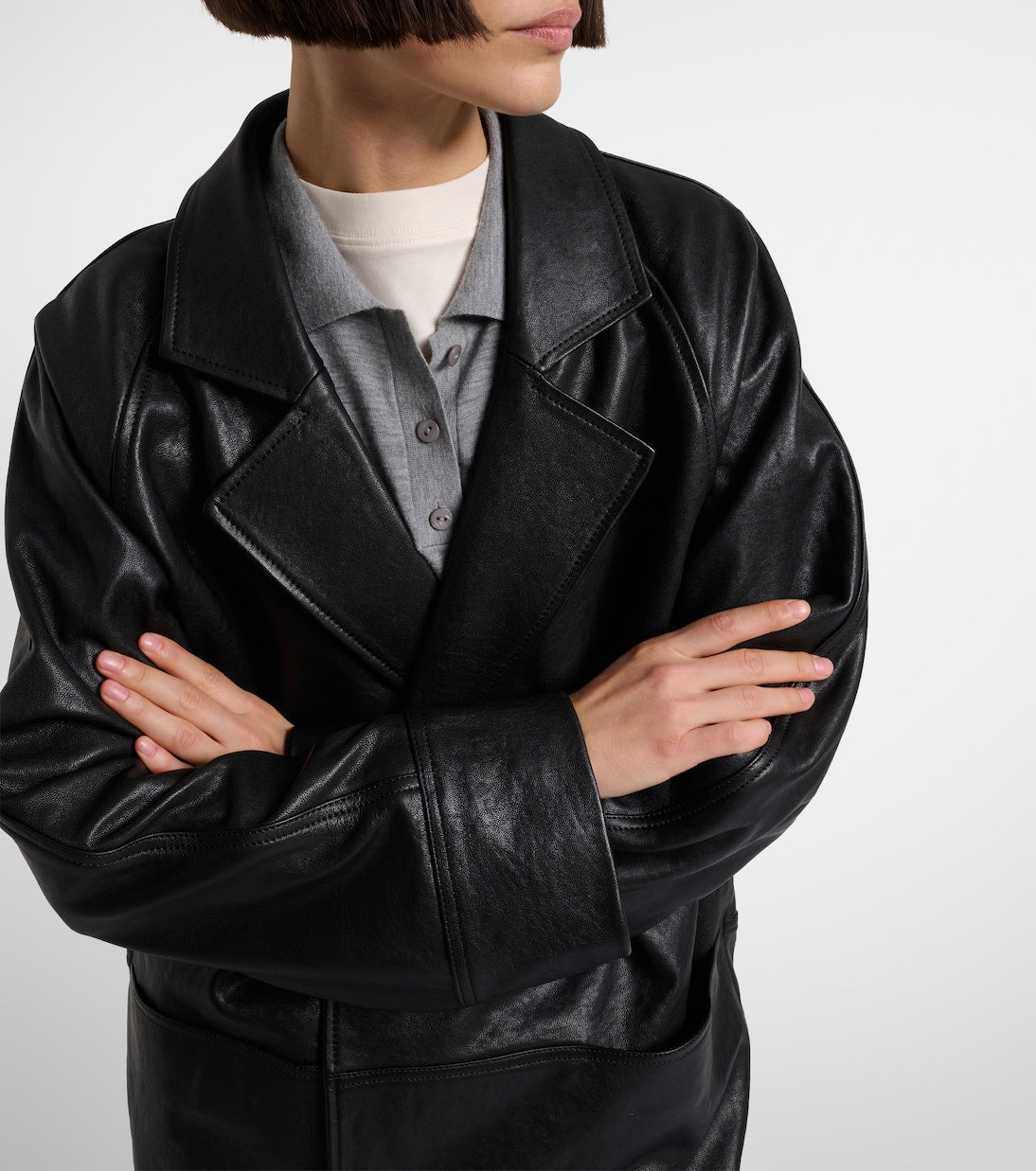 Frame - Oversized leather jacket