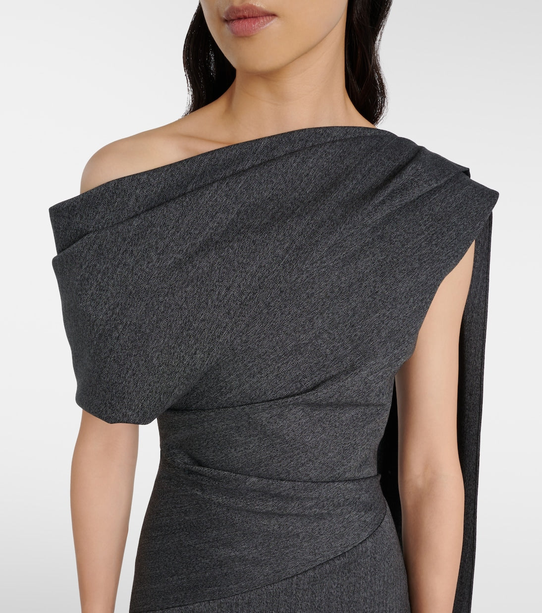 Roksanda - Maite herringbone draped midi dress