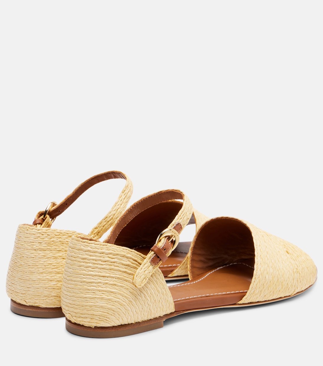 Staud - Catharine raffia and leather sandals