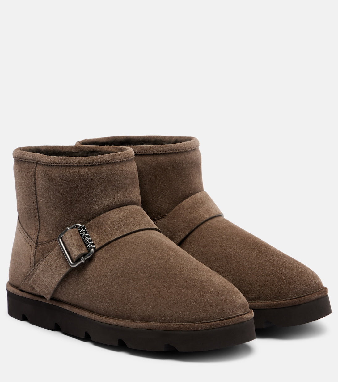 Brunello Cucinelli - Shearling-lined suede ankle boots