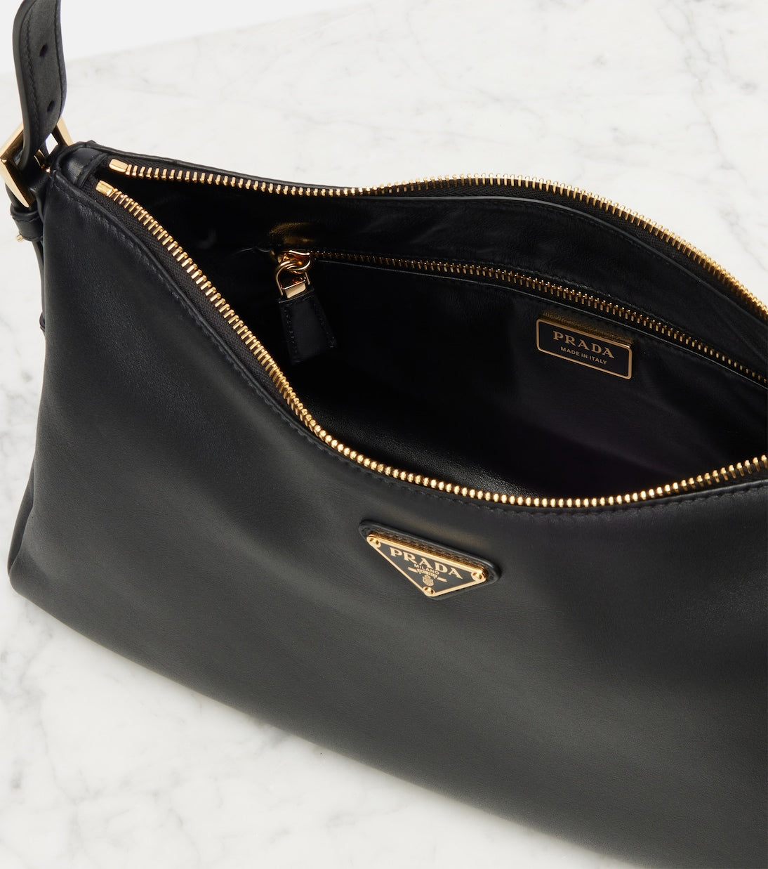 Prada - Prada Aimée Large leather shoulder bag