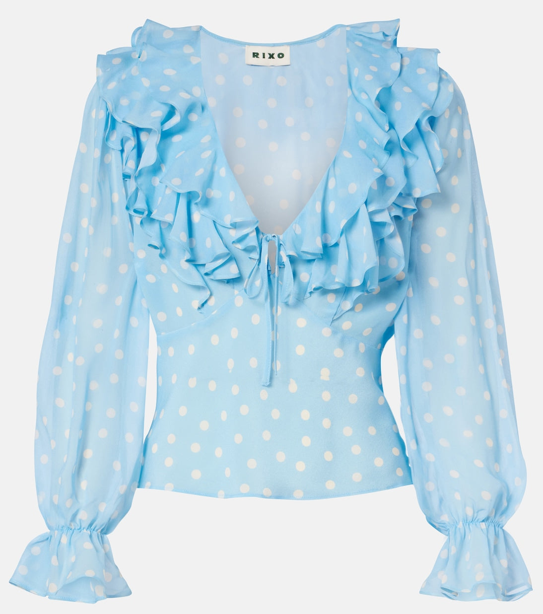 Rixo - Lasca polka-dot silk top