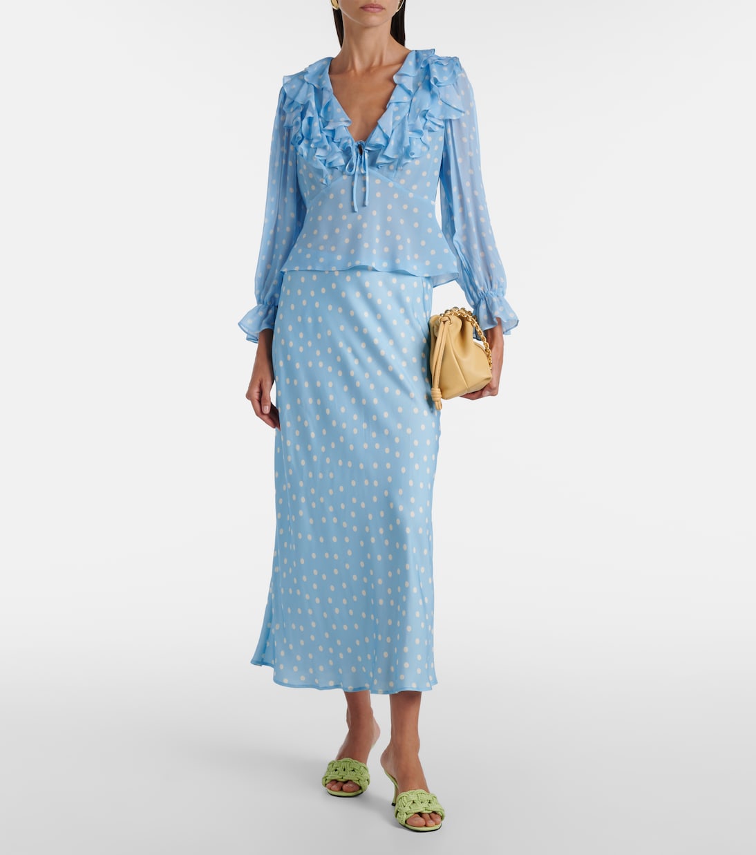 Rixo - Lasca polka-dot silk top