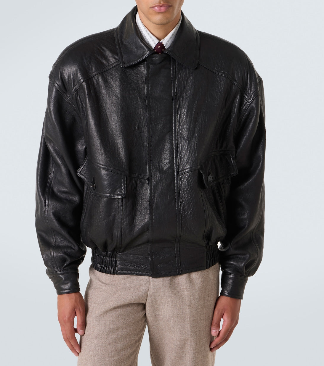 Saint Laurent - Leather bomber jacket
