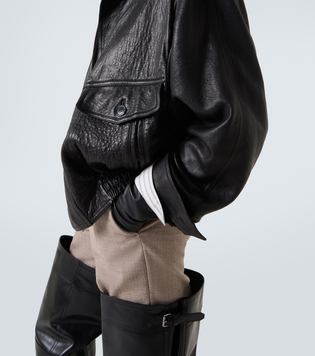 Saint Laurent - Leather bomber jacket