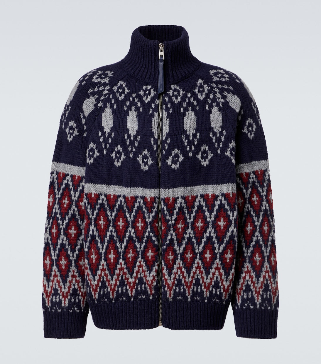 Loewe - Wool jacquard zip-up sweater