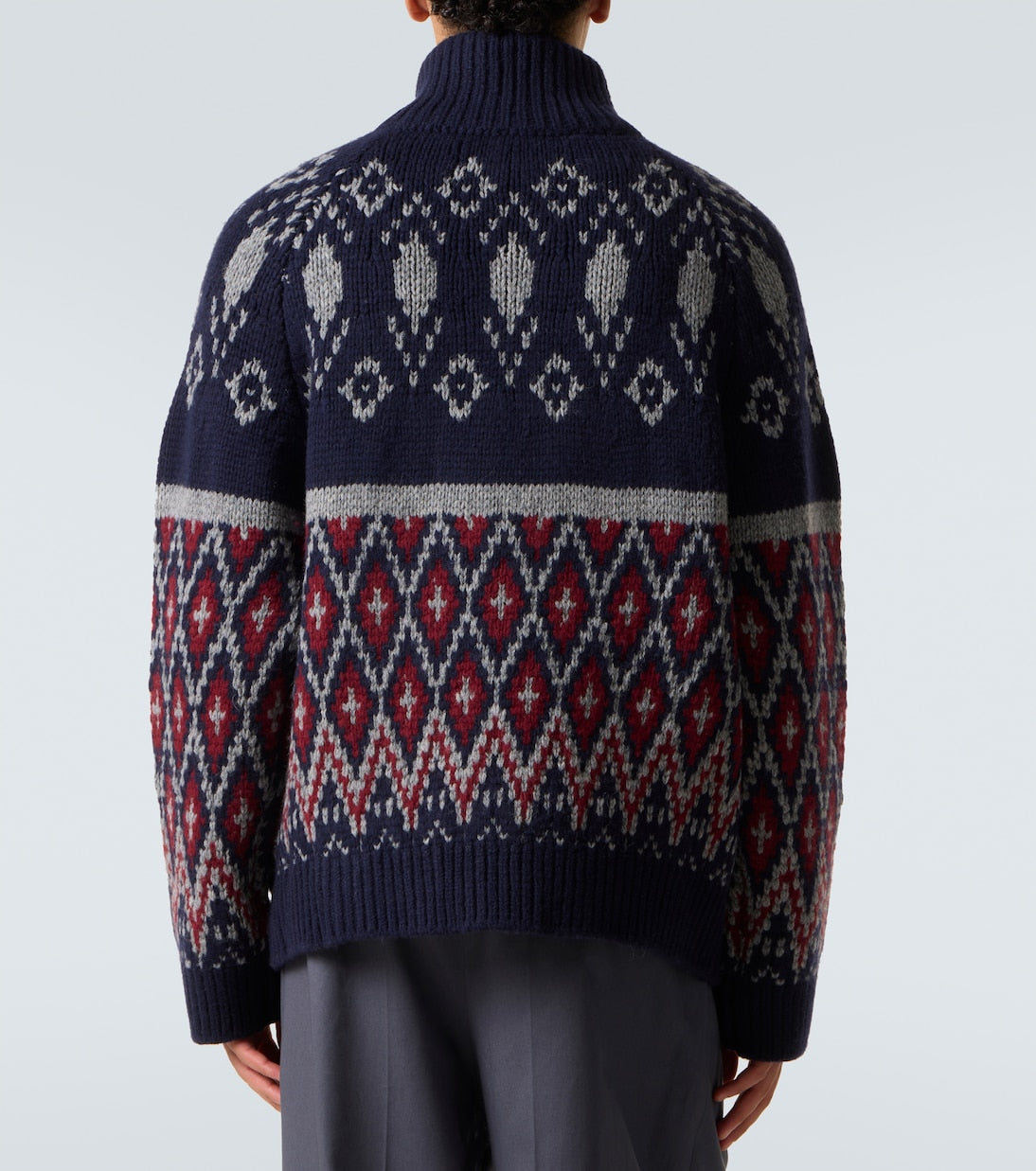 Loewe - Wool jacquard zip-up sweater