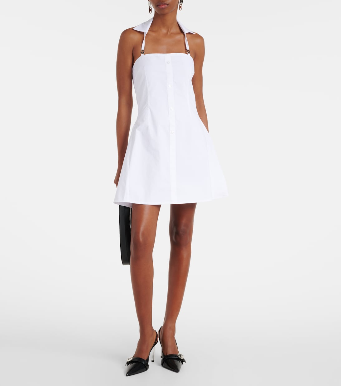 Coperni - Halterneck cotton minidress
