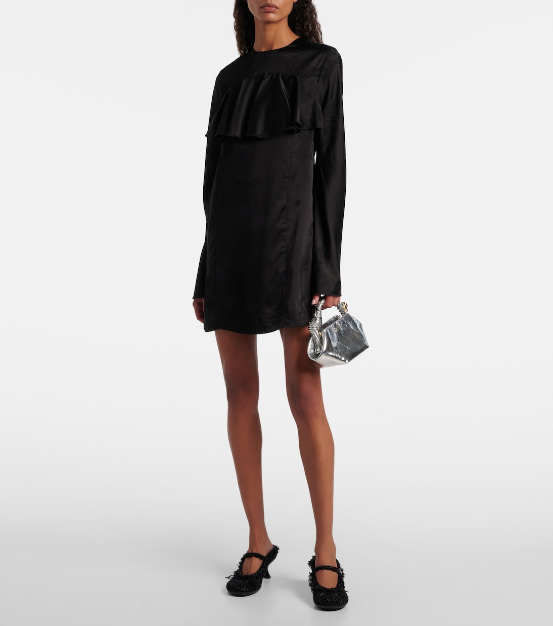 Ganni - Open-back ruffled minidress