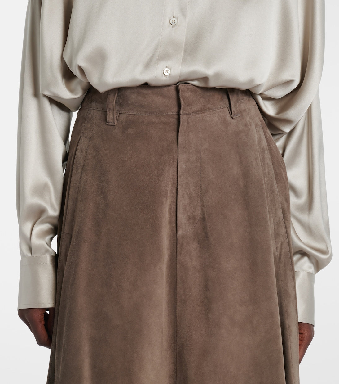 Brunello Cucinelli - Suede midi skirt